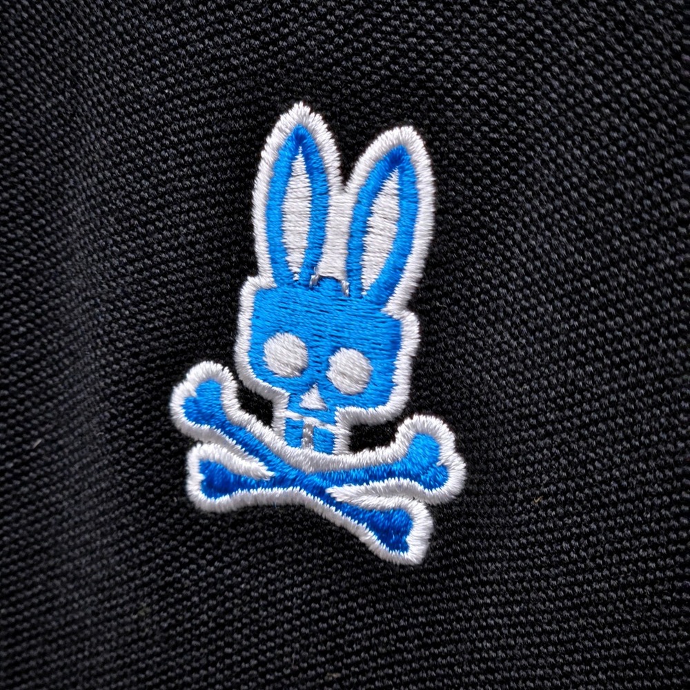 Psycho Bunny Black Blue Contrast Trim Pima Cotton Polo Shirt EUC Big & Tall 4XLT - Picture 7 of 14